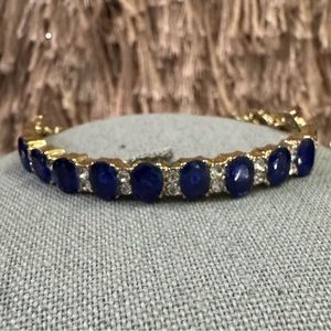Sapphire blue oval bracelet
